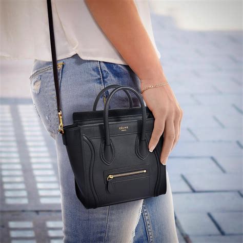 celine nano luggage black gold